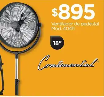Ventilador de pedestal continental 18"