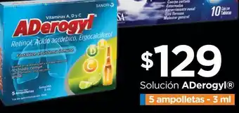 Chedraui Solución aderogyl 5 ampolletas 3ml oferta