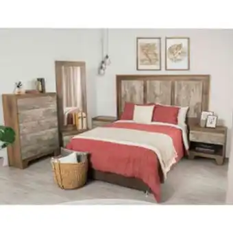 El Bodegón Recámara king size muebles mhera 5 piezas café - gris kiara oferta