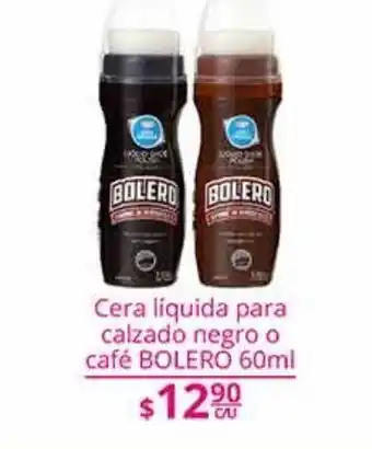 Cera líquida para calzado negro o café bolero 60ml