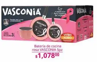 Batería de cocina rosa vasconia 5pz