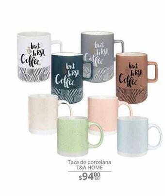 La Comer Taza de porcelana t&a home oferta