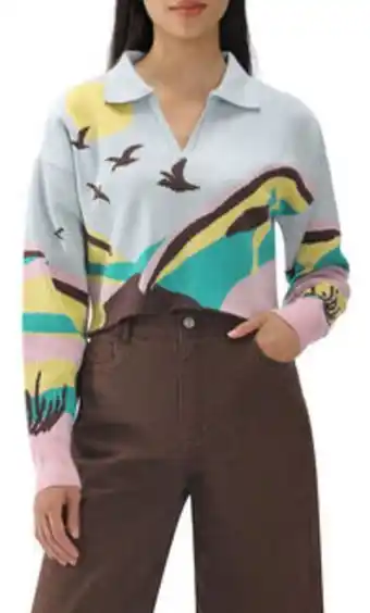 Suéter de jacquard estampado