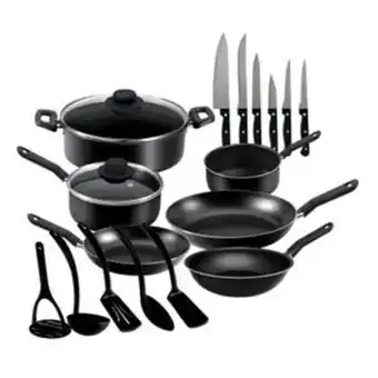 El Bodegón Batería de cocina 19 piezas ekco classic negra hecha de aluminio oferta