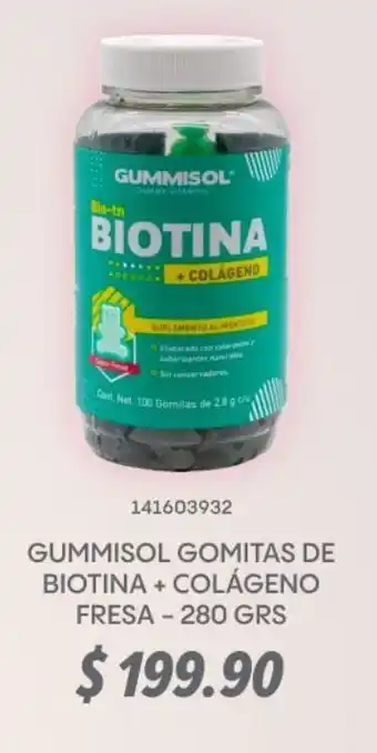 GNC Gummisol gomitas de biotina + colágeno fresa - 280 grs oferta