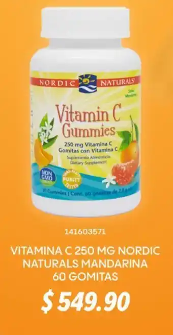 Vitamina c 250 mg nordic naturals mandarina 60 gomitas