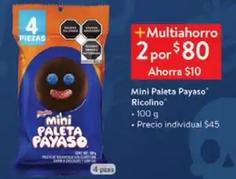 Walmart Mini paleta payaso ricolino 100g 2un oferta