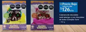 Walmart Calavera de chocolate semi amargo o con chocolate turin 150g oferta