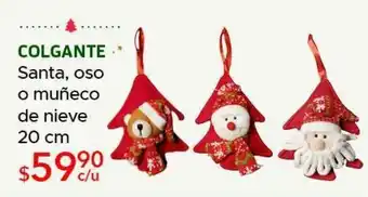 DelSol Colgante santa, oso o muñeco de nieve 20cm oferta