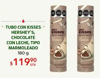 Tubo con kisses hershey's, chocolate con leche tipo marmoleado 180g