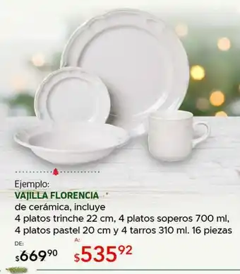 Vajilla florencia