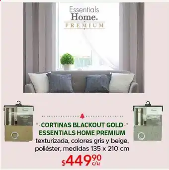 Cortinas blackout gold essentials home premium