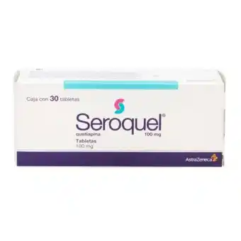 Seroquel 100 mg con 30 tabletas