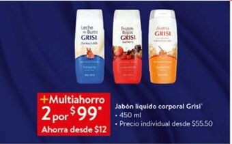 Walmart Jabón líquido corporal grisi 450ml oferta