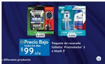 Paquete de rasurado gillette prestobarba 3 o mach 3
