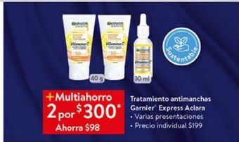 Walmart Tratamiento antimanchas garnier express aclara oferta