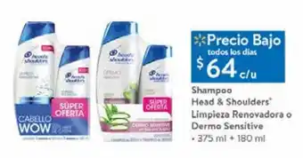 Walmart Shampoo head & shoulders 375ml + 180ml oferta