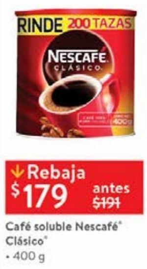 Walmart Café soluble nescafé clásico 400g oferta