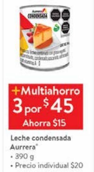 Walmart Leche condensada aurrera 390g x3 oferta