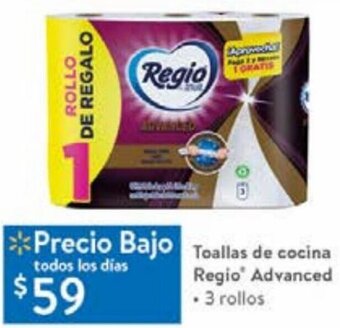 Walmart Toallas de Cocina Regio Advanced 3 Rollos oferta