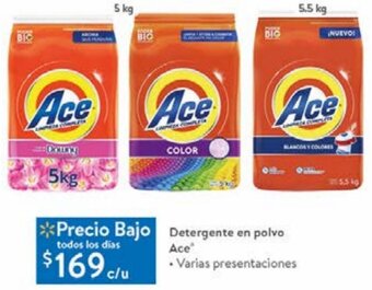 Walmart Detergente en Polvo Ace oferta