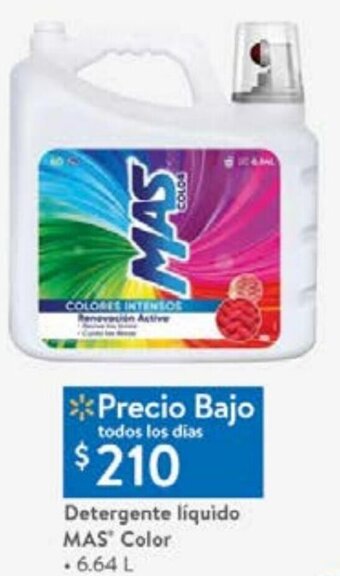 Walmart Detergente Líquido Mas Color 6,64L oferta