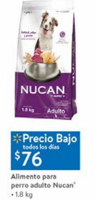 Walmart Alimento para Perro Adulto Nucan 1,8kg oferta