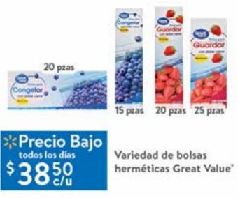 Walmart Variedad de Bolsas Herméticas Great Value oferta