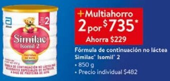 Fórmula de Continuación no Láctea Similac Isomil 2 850g