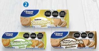 Walmart Variedad de Galletas Sandwich con Relleno Great Value 150g oferta
