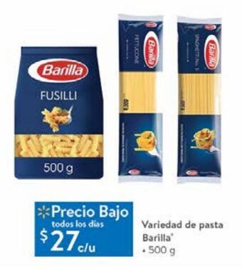 Walmart Pasta barilla 500g oferta