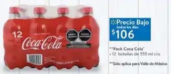 Walmart Pack coca cola 12 botellas oferta