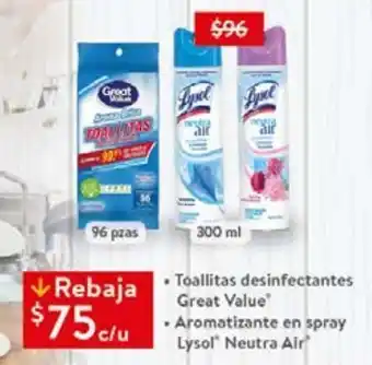 Walmart Toallitas desinfectantes great value oferta