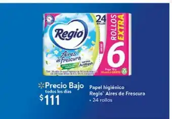 Walmart Papel higiénico regio 24 rollos oferta