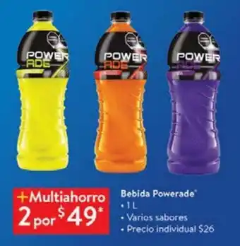 Walmart Bebida powerade 1lt oferta