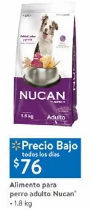 Walmart Alimento para perro adulto nucan 1,8 kg oferta