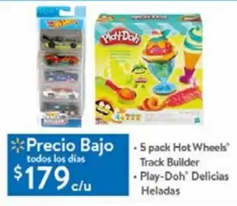 Walmart 5 pack hot wheels / play doh oferta