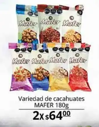 Variedad de cacahuates mafer 180g