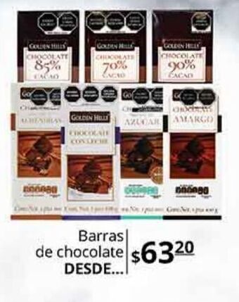 La Comer Barras de chocolate golden hills oferta