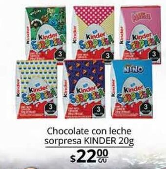 La Comer Chocolate con leche sorpresa kinder 20g oferta