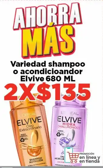 HEB Variedad Shampoo o Acondicionador Elvie 2x680ml oferta