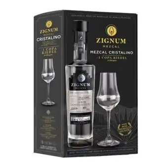 Sam's Club Mezcal zignum añejo cristalino 700 ml + copa riedel oferta