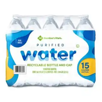 Agua purificada member's mark 15 pzas de 1.5l