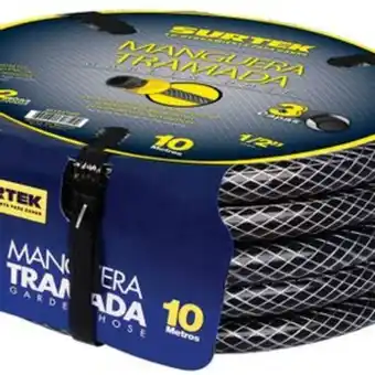 Manguera tramada surtek 15mts gris m12t15p