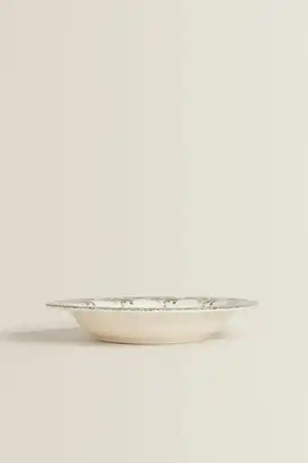 ZARA Plato hondo loza floral oferta