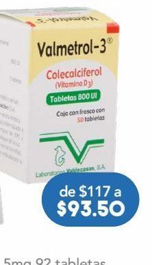 Farmacia San Pablo Valmetrol 3 50 tableta frasco oferta