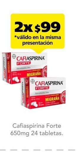 Farmacia San Pablo Cafiaspirina forte alivio de dolores severos y migraña oferta