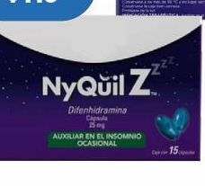 Farmacia San Pablo Nyquilz auxiliar en el insomnio 15 piezas cápsula caja clorhidrato de difenhidramina 25 mg oferta