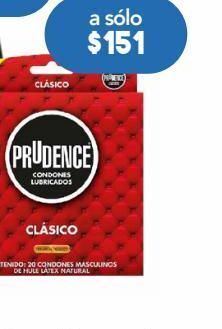 Prudence clásico condones masculinos 20 piezas