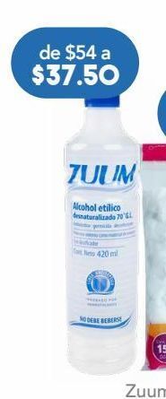 Farmacia San Pablo Zuum alcohol desnaturalizado 420 ml oferta
